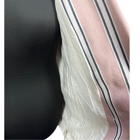 Free People Uptown Girl Striped Cotton Blazer In Rose Size Medium - Picture 11 of 14